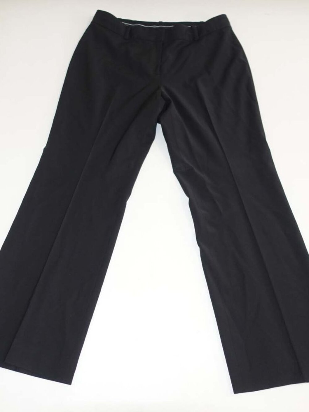 Ann Taylor Womens Dress Pants Size 10 Petite Black High Rise Flat Front Wool 10P